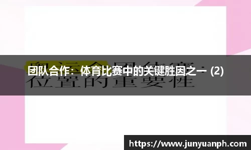 团队合作：体育比赛中的关键胜因之一 (2)
